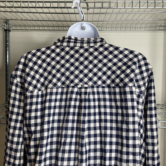 J Crew Womens Gingham Print Classic Shirt Size 24 Preppy Coastal Career Timeless - Picture 10 of 11